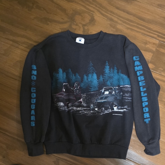Delta - Campbellsport Graphic Crewneck Sweater - Black and Teal - Picture 1 of 5